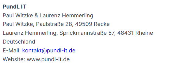 Kontaktdaten PundL IT
